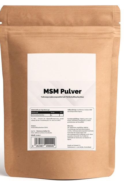 <strong>MSM Pulver -           Zutaten : </strong>Methylsulfonylmethan (MSM)